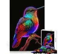 Puzzle Colibri néon 1000 pièces pour Adultes, Jeu de réflexion et de Concentration Silencieux et Amusant, Bords serrés, Cadeau de Noël (50x75cm)