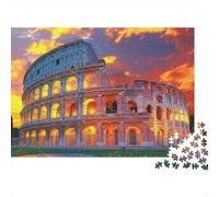 Puzzle Colisée au Coucher du Soleil pour Adultes Colisée illuminé par Le Soleil couchant 1000 pièces pour Femmes et Hommes 70 x 50 cm