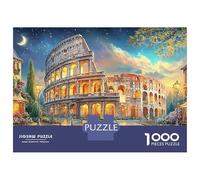 Puzzle Colisée Nuit Premium 1000 pièces - Ruines Antiques - Puzzle encadrable - Finition Mate - Carton - Anti-Stress - Loisirs à la Maison - 70 x 50 cm / 1000 pièces