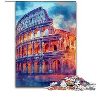Puzzle Colisée Romain au Coucher du Soleil 1000 pièces pour Adolescents, activités familiales Amusantes à la Maison, Cadeau d'anniversaire, Cadeaux de Voyage (26x38cm)