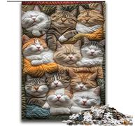 Puzzle Collage de Chats 2000 pièces pour Adultes et Adolescents, Difficile à réaliser mais Amusant et Humoristique Cadeau d'anniversaire, décoration Murale (70x100cm)