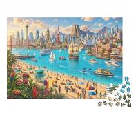 Puzzle Collage de Monuments 1000 Pièces, Cadeau pour Fans de Puzzle