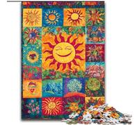 Puzzle Collage Soleil Souriant 1000 pièces pour Adultes et Adolescents, Cadeau d'anniversaire pour Tuer Le Temps, décoration Murale pour Les 14 Ans et Plus 50x75cm