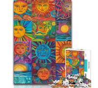 Puzzle Collage Soleil Souriant 1000 pièces pour Adultes et Adolescents, Séjournez pour Tuer Le Temps Chaque pièce est Unique - Jeu Familial Stimulant (75x50cm)
