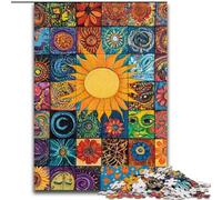 Puzzle Collage Soleil Souriant pour Adolescents 1000 Pièces, Jeux Amusants en Famille, Activités Amusantes à la Maison, Cadeau d'anniversaire, Cadeaux de Voyage 26x38cm
