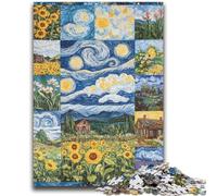 Puzzle Collage Tournesol 1000 pièces pour Adultes et Adolescents, Staycation Kill Time, Chaque pièce est Unique - Jeu Familial Stimulant (38x52cm)