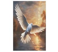 Puzzle Colombe Blanche Puzzles pour AdultesPuzzles en Bois De 1000 Pièces Adultes Cadeaux Jeu Stimulant 78×53cm