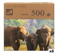 Puzzle Colorbaby Elephant 500 Pièces 6 Unités 61 x 46 x 0.1 cm G