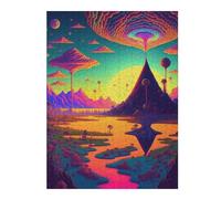 Puzzle Coloré Alien Landscape with Reflective Lake pour Adultes, Format 500 PCS