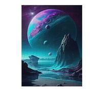 Puzzle Coloré Alien Planet Landscape -13 pour Adultes, 500 PCS