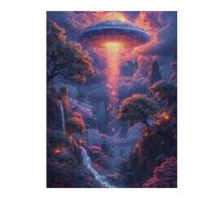 Puzzle Coloré Alien Spaceship Landing Scene pour Adultes, 500 PCS