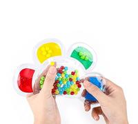 Puzzle coloré avec perles de fleurs, jouet d'apprentissage coloré, coordination œil-main, correspondance des couleurs éducative, tri, comptage