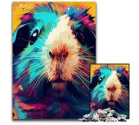 Puzzle coloré Cochon d'Inde 1000 pièces en Carton, pour Noël, Halloween, Pâques et Le Nouvel an 26x38cm/10,23x14,96 Pouces