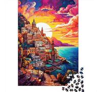 Puzzle coloré Côte amalfitaine, Casse-tête en Carton de qualité supérieure pour Enfants et Adultes à partir de 12 Ans, Cadeaux de Noël, 1 000 pièces (38 x 26 cm)