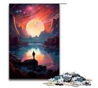 Puzzle coloré de 1 000 pièces « Regarder Le Monde Seul » Puzzle Amusant pour la Famille Excellent Cadeau pour Les Fans d'anime Cadeau pour Adulte de 1 000 pièces.