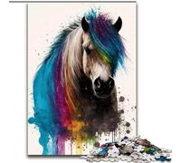 Puzzle coloré de 1000 pièces représentant Un Poney Shetland pour Adultes et Adolescents, pour Une Interaction Parent-Enfant stimulante et Une réduction du Stress (50x75cm)