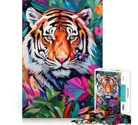 Puzzle coloré de 1000 pièces représentant Un Tigre, idéal pour Adultes stimule la mémoire, détend l'esprit et Offre des Bords précis Parfait pour la liste de souhaits du Père Noël 38x26cm