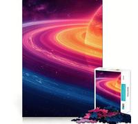 Puzzle coloré de 1000 pièces sur Le thème de la planète Saturne, idéal pour Les Adolescents Jeu de réflexion et de Calme Qualité supérieure Cadeau de Noël (38x26cm)