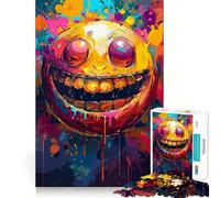 Puzzle coloré de 1000 pièces Visage Fou Souriant pour Adolescents, Jeu de logique et de Loisirs, Bords Fins, Cadeau Original 50x75cm
