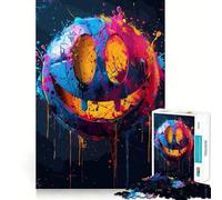 Puzzle coloré de 1000 pièces Visage Fou Souriant pour Adolescents, Jeu de réflexion, Jouet Anti-Stress, découpe soignée, Cadeau Artistique 38x52cm