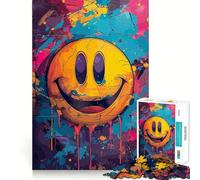 Puzzle coloré de 1000 pièces Visage Fou Souriant pour Adultes et Adolescents, idéal pour développer la mémoire et se détendre Cadeau de Noël 50x75cm