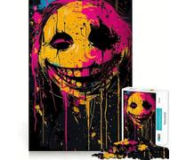 Puzzle coloré de 1000 pièces Visage Fou Souriant pour Adultes, Jeu de logique, Jeu d'intérieur, découpe de précision, Cadeau précieux 38x52cm