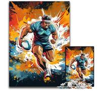 Puzzle coloré de Rugby 1000 pièces. Puzzle Impossible pour Adultes. Idéal pour Les Adolescents et Les collectionneurs. Cadeau de Voyage, activité familiale. 26x38cm / 10,23x14,96 Pouces.