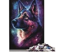 Puzzle coloré en Carton 100% recyclé représentant Un Berger Allemand, idéal pour Les Enfants et Les Adultes à partir de 12 Ans, idéal comme Cadeau de Noël, 1 000 pièces (75 x 50 cm).