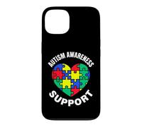 Puzzle coloré en Forme de cœur Sensibilisation et Soutien à l'Autisme Coque pour iPhone 13