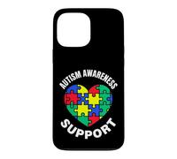 Puzzle coloré en Forme de cœur Sensibilisation et Soutien à l'Autisme Coque pour iPhone 13 Pro Max