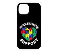 Puzzle coloré en Forme de cœur Sensibilisation et Soutien à l'Autisme Coque pour iPhone 14