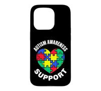 Puzzle coloré en Forme de cœur Sensibilisation et Soutien à l'Autisme Coque pour iPhone 15 Pro