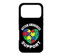 Puzzle coloré en Forme de cœur Sensibilisation et Soutien à l'Autisme Coque pour iPhone 17 Pro