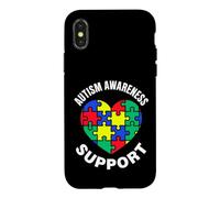 Puzzle coloré en Forme de cœur Sensibilisation et Soutien à l'Autisme Coque pour iPhone X/XS