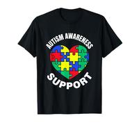 Puzzle coloré en Forme de cœur Sensibilisation et Soutien à l'Autisme T-Shirt