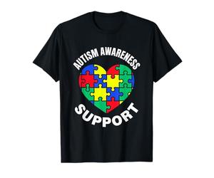 Puzzle coloré en Forme de cœur Sensibilisation et Soutien à l'Autisme T-Shirt