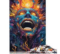 Puzzle coloré et Fantastique du Dieu du Soleil, décoration d'intérieur Unique, Puzzle en Carton 100% recyclé pour garçon ou Fille, Cadeaux d'halloween, 1 000 pièces (75 x 50 cm)