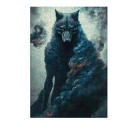 Puzzle Coloré Fiery Wolf Spirit pour Adultes, Format 300 PCS