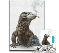 Puzzle Coloré Komodo Dragon Smoking pour Adultes, 500 PCS