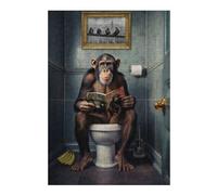 Puzzle Coloré Monkey on The Toilet pour Adultes, Format 300 PCS