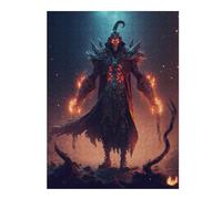 Puzzle Coloré pour Adultes, Motif Dark Wizard with Flames, 500 PCS