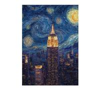 Puzzle Coloré pour Adultes, Motif Empire State Building Night Sky, 300 PCS
