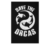 Puzzle Coloré pour Adultes, Motif Save The Orcas Orca Killer, 1000 PCS
