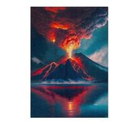 Puzzle Coloré pour Adultes, Motif Volcano Eruption Reflection-1, 300 PCS | Pendant le puzzle : Puzzle adulte - tri par couleurs, formes ou zones du motif le w nd.