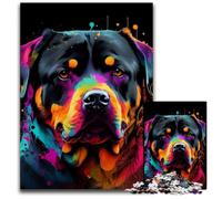 Puzzle coloré pour Adultes Rottweiler, 1 000 pièces en Carton, Jeu de réflexion pour Adolescents, pour Les fêtes, 26x38cm