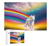 Puzzle Coloré Rainbow Dog Painting Artwork pour Adultes, Format 1000 PCS