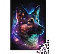 Puzzle coloré représentant Un Berger Allemand, décoration d'intérieur Unique, en Carton 100% recyclé, idéal comme Cadeau de Noël pour Adultes, 1 000 pièces (38 x 26 cm)