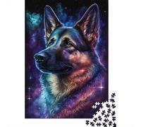 Puzzle coloré représentant Un Berger Allemand, fabriqué en Carton 100% recyclé, pour Adultes et Enfants, idéal comme Cadeau de Noël, 1 000 pièces (38 x 26 cm).