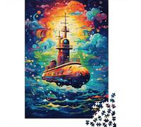 Puzzle coloré représentant Un Porte-Avions, activité Amusante à Faire à la Maison. Puzzle en Carton de qualité supérieure pour Adultes et Adolescents, Cadeaux de Noël, 1 000 pièces (75 x 50 cm).