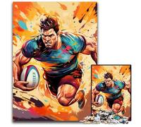 Puzzle coloré Rugby 1000 pièces pour Adultes, Puzzle en Bois pour Adolescents et Famille - Jeu de réflexion à Faire soi-même, Cadeau 50x75cm/19,68x29,52 Pouces